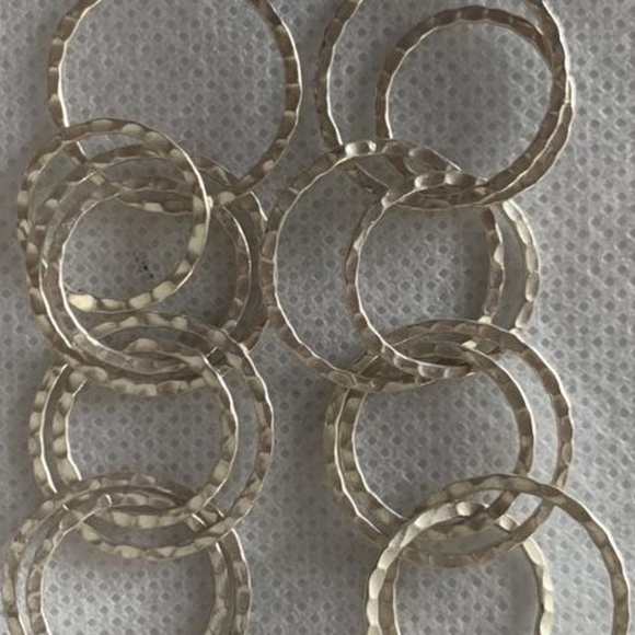 Nordstrom Sterling Silver Hammered Drop Circle Earrings - Picture 2 of 5